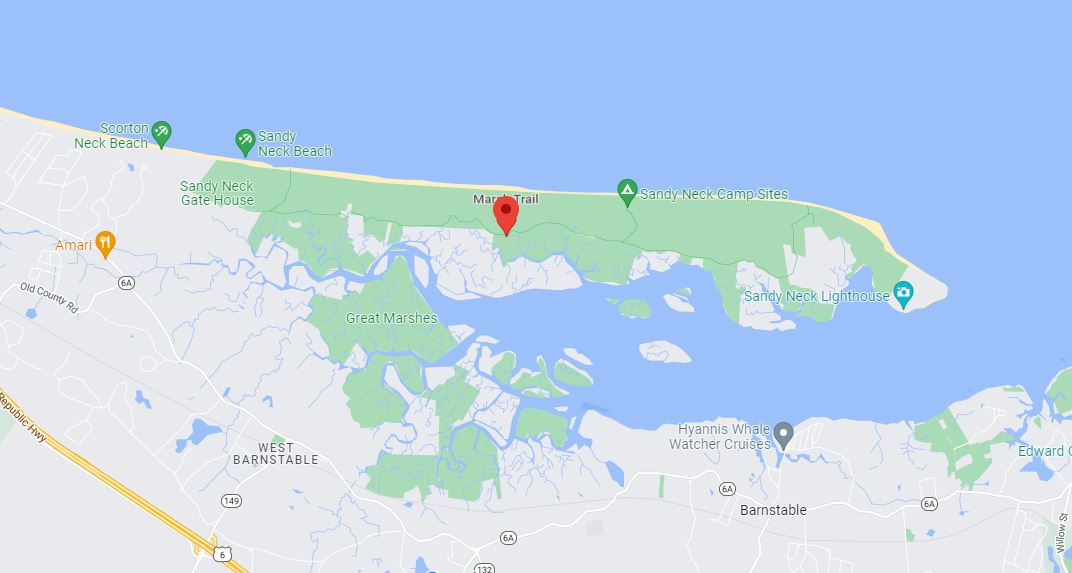 sandy Neck marsh trail map view